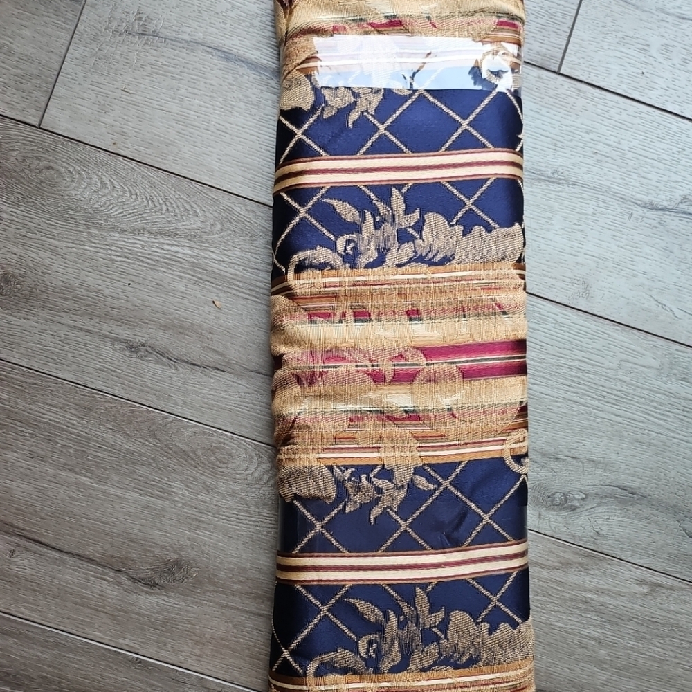 Elegant Navy Burgundy Gold Fabric Roll 5.5 Yards 60" Duka